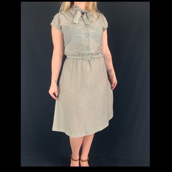 Vintage tie neck dress Clearance